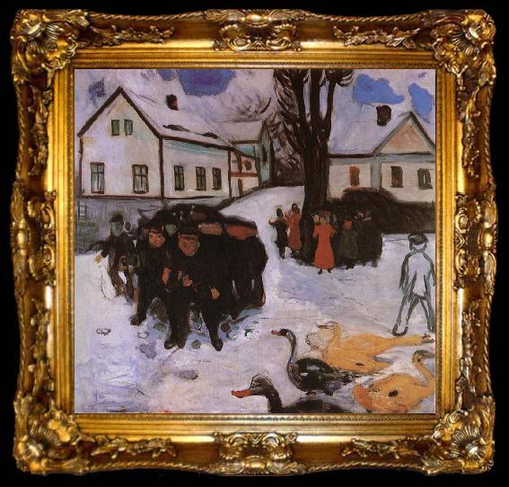 framed  Edvard Munch Youngling and a group of duck, ta009-2